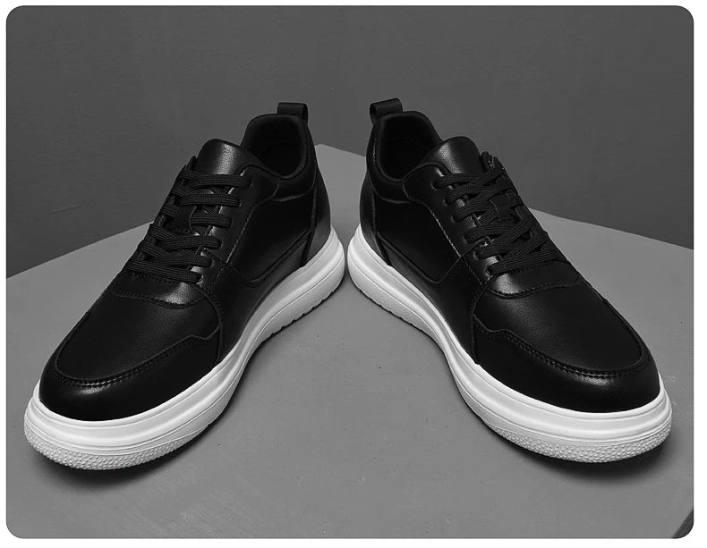 Adidași pentru bărbați cu talpă înălțătoare, pantofi cu talpă înălțătoare, talpă interioară pentru creșterea înălțimii cu 7-8 cm, pantofi cu toc înalt, pantofi sport din piele naturală