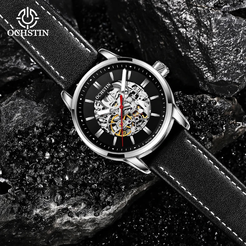 OCHSTIN Automatic Mens Watches Top Brand Luxury Royal Luminous Skeleton Waterproof Mechanical Fashion Male Clock Gifts for Men