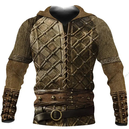 2023 New Autumn Men's Hoodie Wolf Print 3D Sweatshirts Urban Trendy All-Match Oversized Tops Poleron Hooded Clothes Men Clothing