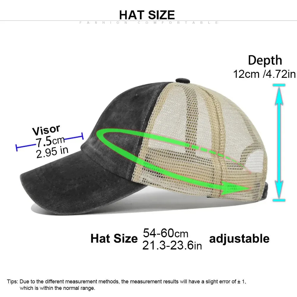 Printed personalized logo Baseball cap Summer cap Adult mesh cap Mesh cap Solid cap unisgender shade Spring Fall cap Hip Hop fit