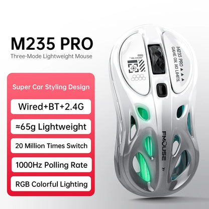 Bežični 2.4G trostruki RGB gaming miš, lagani perforirani dizajn s Chroma osvjetljenjem, žični Bluetooth e-sports miš kontroler