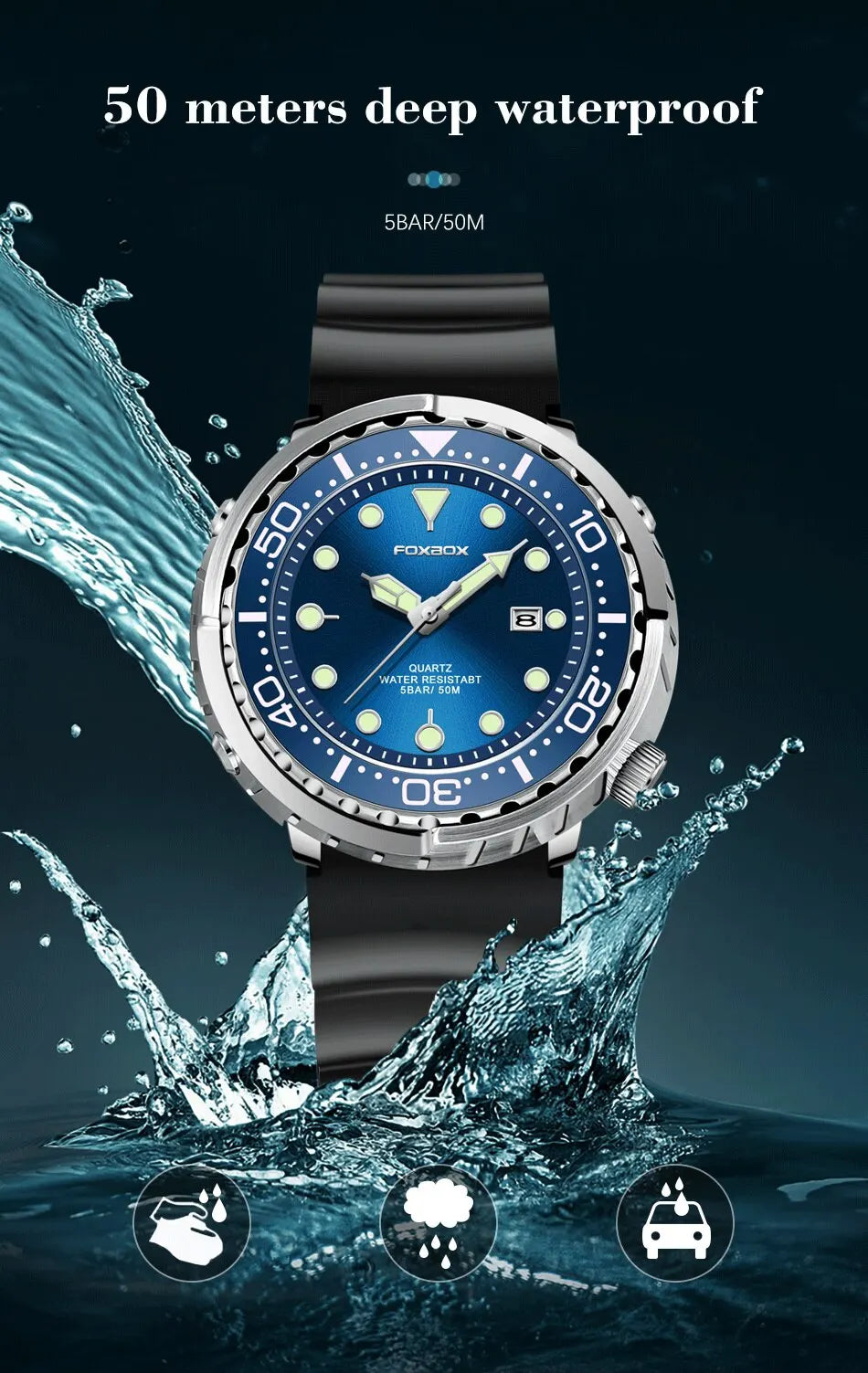 2024 Men Watch Outdoor Sports Quartz Watches Men Waterproof Chronograph Wristwatch Mens Military Clock Man Relogio Masculino