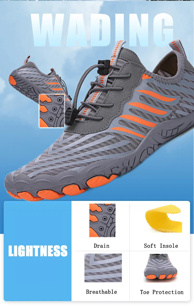 Men and Women Water Shoes, Aqua Shoes, Drainage Beach Sports Swim Sandals, Quick Dry Boating Barefoot Diving Fishing Surfing Sneakers