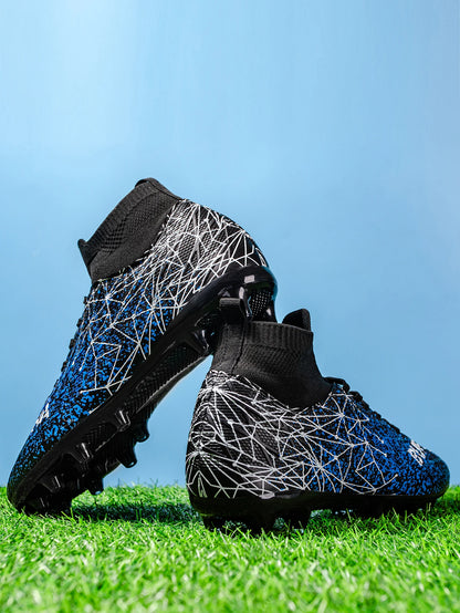 AG/FG Athletic Soccer Cleats PU Fabric Comfort Upper TPU Anti-Slip Long Studs Sole Reliable Quality Adult Kids Training Shoes