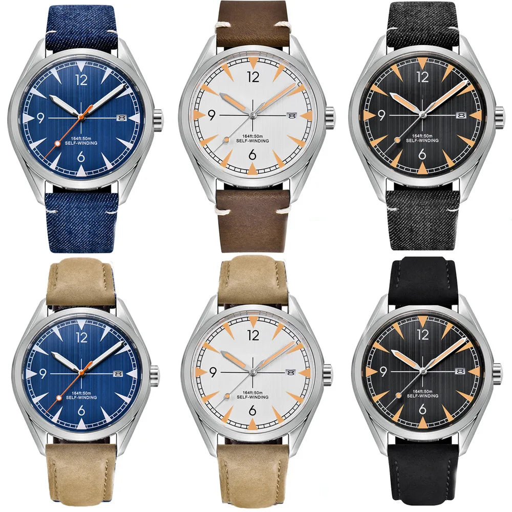 Corgeut 41mm Men's Clock Automatic Relogio Masculino Japan Movt Mechanical Sapphire White Black Blue Dial Steel Band Men's Watch