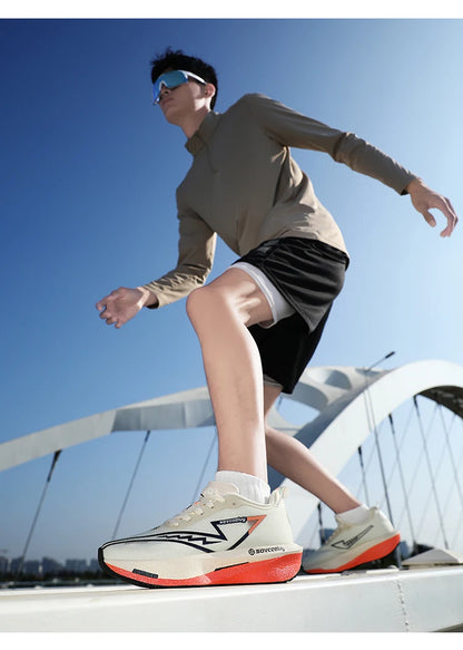 Sapatilhas de corrida com placa de carbono, especialidade maratona, para homem e mulher, desportivas, respiráveis, leves, confortáveis, atléticas e antiderrapantes