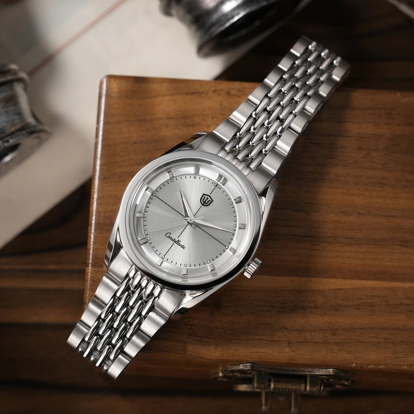 Watchdives WD1954 Arctic Classic 36mm Watch VH31Sweep Second Movement 316L Stainless Steel Watches Sapphire Crystal Luminova