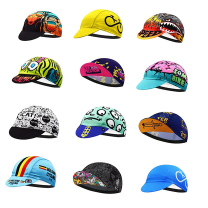 Cool style Cycling Caps Summer Breathable Sports Bicycle Hats Quick Dry Polyester Black Blue Bike Hats Classical Retro Runing