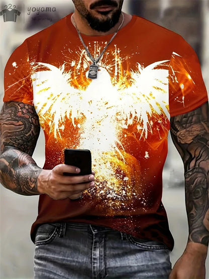 Animal Dragon 3D Print Sport Quick-dry Breathable Men TShirt Outdoor Street Harajuku Run Fitness Short Sleeve Clothes Top Summer