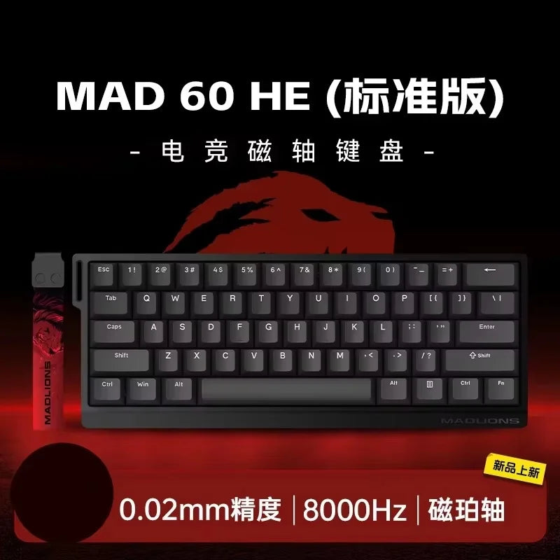 FGG MADLIONS MAD 60/68HE Magnetic Switch Keyboard MADCATZ MAD60 Wired Gaming Keyboard Rapid Trigger Custom Keyboard Office Gift