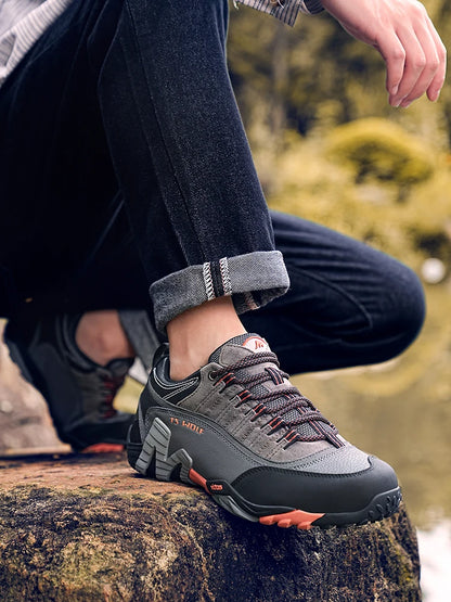 Outdoor-Liebhaber-Trekkingschuhe für Herren, wasserdichte Wanderschuhe, Bergstiefel aus echtem Leder, Woodland-Jagd- und taktische Schuhe
