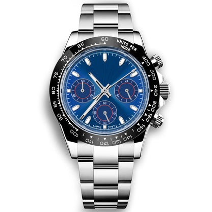 Custom Logo Panda Dial Daytona Homage Watch 40mm Stainless Steel Sapphire Ceramic Bezel Quartz Movement  Luxury Men RELOJ