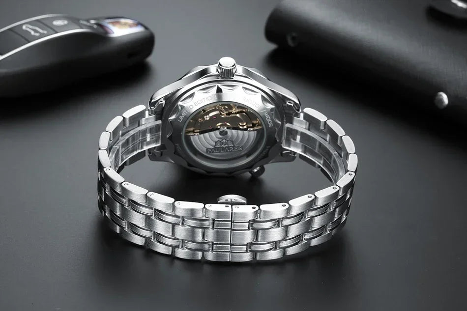 Automatic Mens Watch Mechanical Self Wind Movement Stainless Steel Casual Yellow Gold Silver Blue Master Wave Fashion Watches