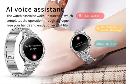 AMOLED Screen Smart Watch Heart Rate Blood Oxygen Fashion Ladies Bracelet 2023 Bluetooth Call Smartwatch Womoen For Android IOS
