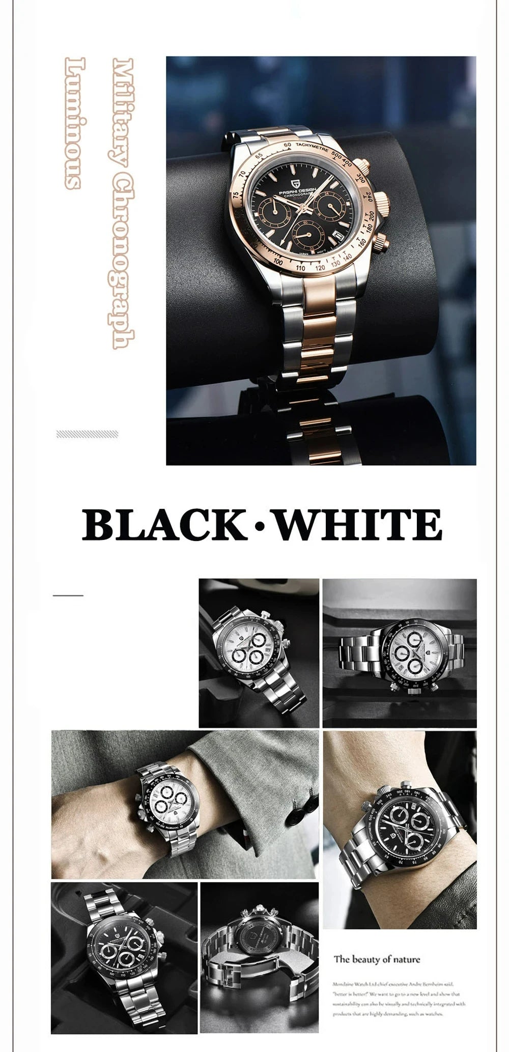 Gold 1644 PAGANI DESIGN 2026 New Men's Watches Top Brand Luxury Mens Quartz Wrist Watch Men Watch Men Chronograph Waterproof