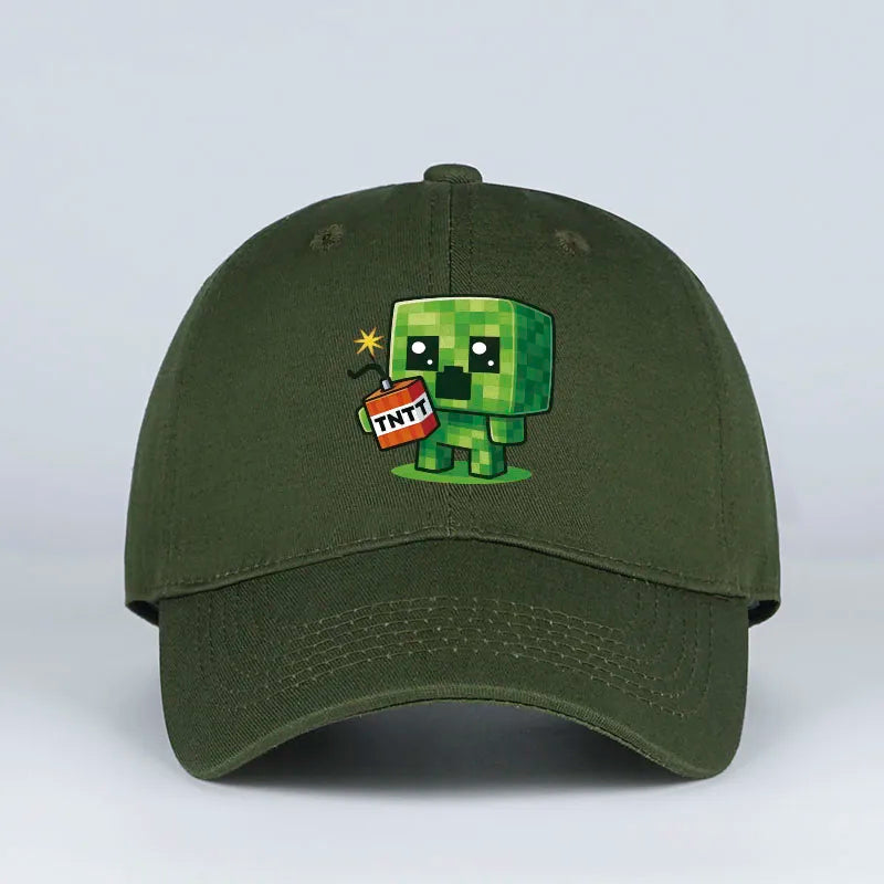 1 Creeper Pattern Baseball Cap | Unisex Hip-Hop Cap, lightweight and form-fitting, perfect for travel and casual wear year-round