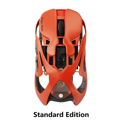 Angry Miao Infinity Gaming Wireless Mouse Hot-Swappable Metal Ultralight Hollow PAW3950 Dual 8K Wired Tri-Mode Orange