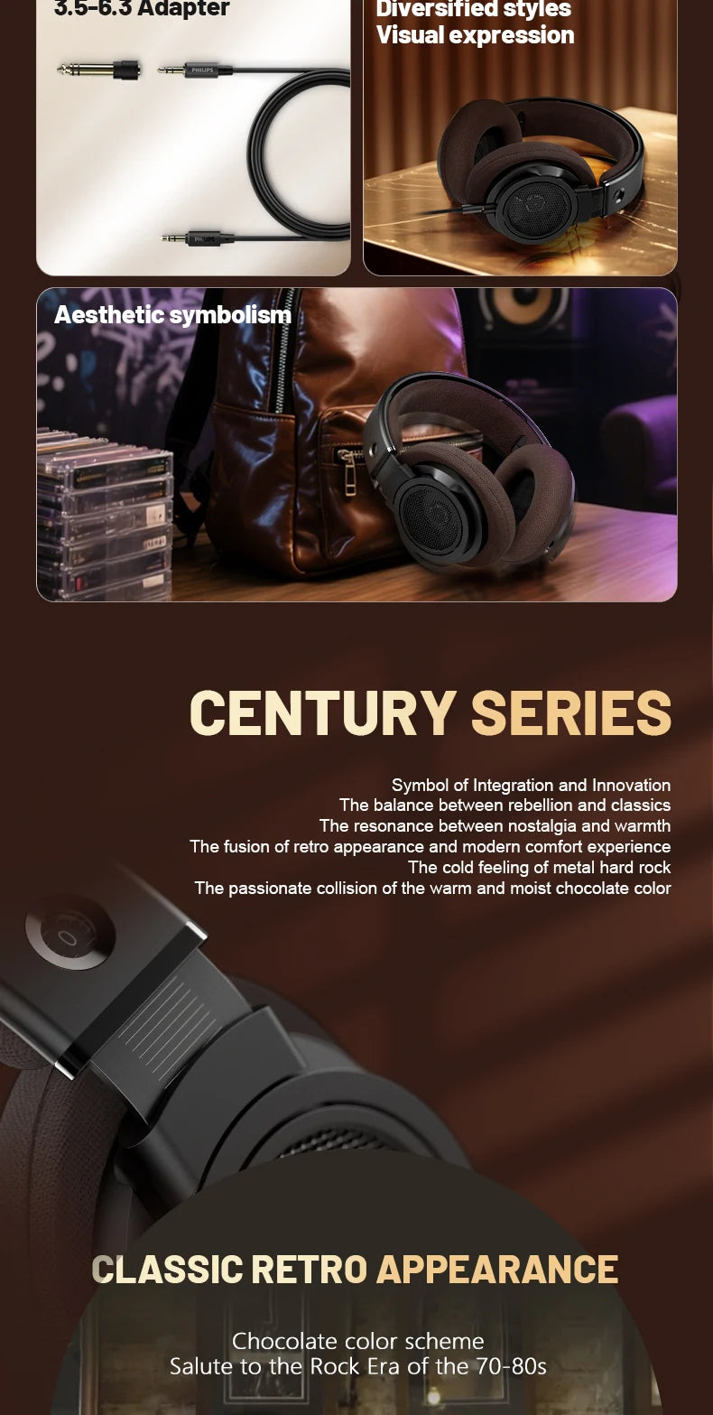 Philips SHP9500CY HiFi Open-Back Headphones Ultra-Comfortable Over-Ear Design Crisp Clear Sound Lightweight & Durable Build