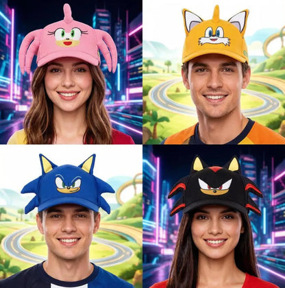 Baseballová čiapka Shadow the Hedgehog 3D pre dospelých a deti s potlačou Sonic, Amy, Tails a Knuckles, s plochým okrajom a klobúkom typu „ducktongue“, darčeky