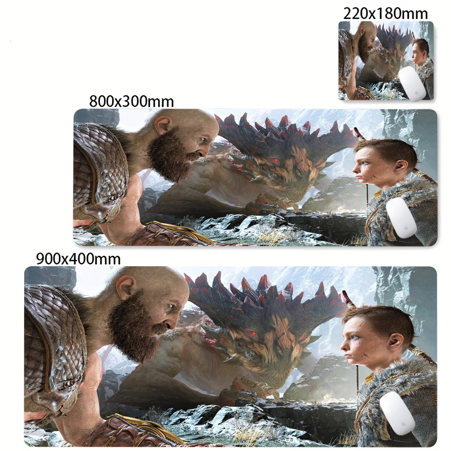 Game God of War Mouse Pad Anime Game Mousepad Computer Keyboard Desk Pads Office Carpet Laptop Mausepad Non-slip Base Deskmat