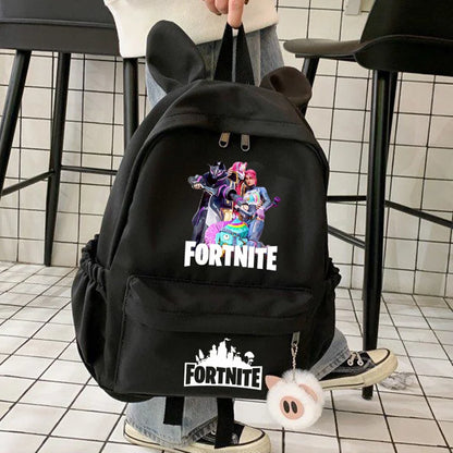 Neuer Fortnite-Cartoon-Rucksack für Jungen und Mädchen, lässige Schultasche mit großem Fassungsvermögen, Studententasche mit Hasenohren, Reiserucksack, Schreibwaren-Geschenk