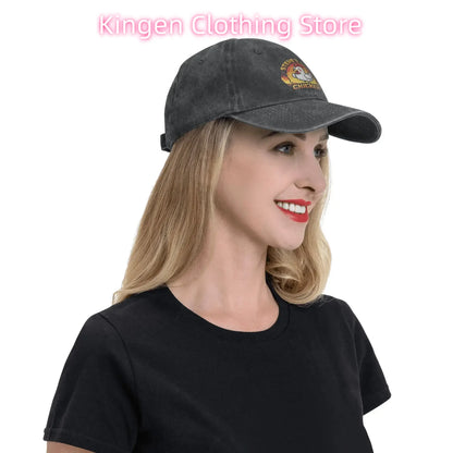 Unisex Chicken Jockey Lava Chicken Print Steves Hat Fashion Distressed Washed Baseball Cap Adjustable