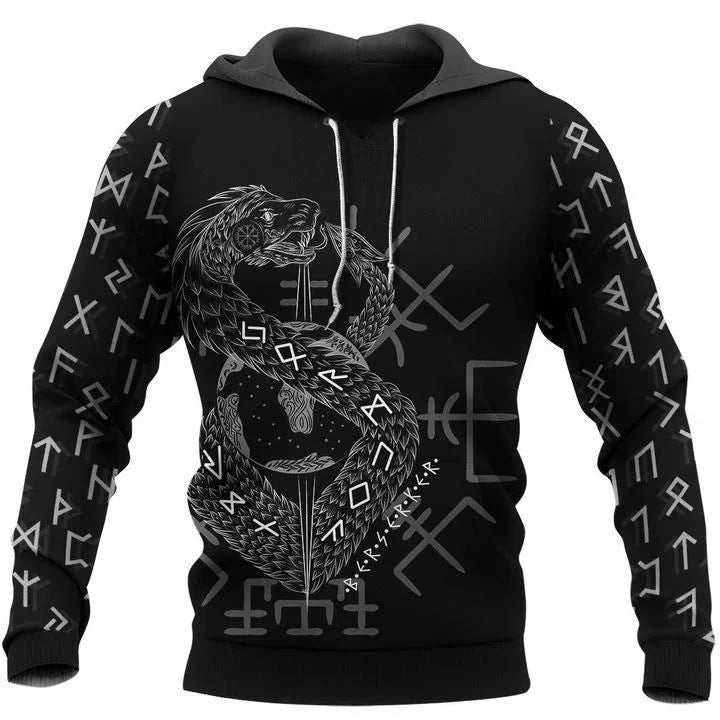2023 New Autumn Men's Hoodie Wolf Print 3D Sweatshirts Urban Trendy All-Match Oversized Tops Poleron Hooded Clothes Men Clothing