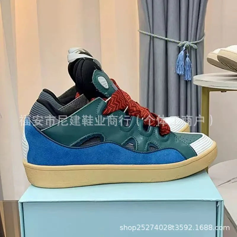 Comfortable High Heel Skate Shoes Thick Bottom Casual Sporty Dad Bag Shoes Vietnamese Cambodian New Style Knot Tied Slip-On