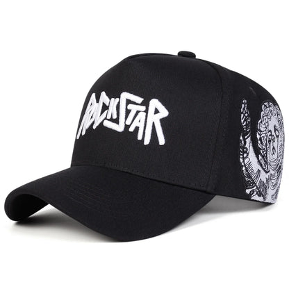 Șepci de baseball unisex ROCKSTAR cu broderie cu litere, pentru primăvară și toamnă, pentru activități în aer liber, reglabile, casual, cu protecție solară, șepci sportive