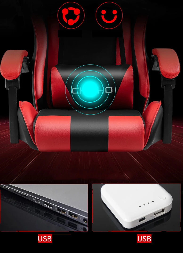 2025 New Computer Chair Green Gaming Chair PU Leather Office Swivel Chair Lift Bedroom Furniture Fashion Sillas Gamer Chair