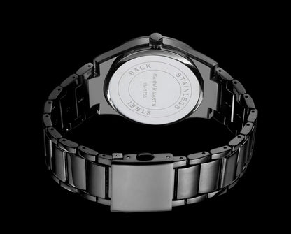 Hannah Martin -miestenkello, ruostumattomasta teräksestä valmistettu kotelo, kvartsikoneisto, 41 mm:n kellotaulu, ammattimainen tyyli, kalenterinäyttö (jäljitelmä)