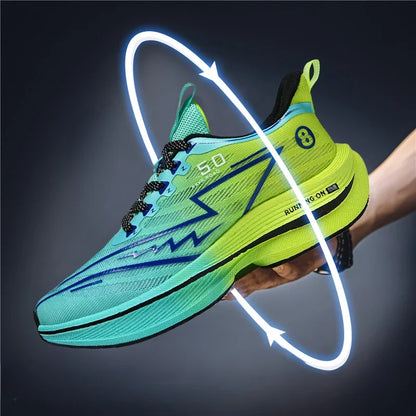 Herren-Sportschuhe – professionelle, gedämpfte Laufschuhe mit Carbonplatte, atmungsaktive Schnür-Sneaker für Freizeit, Marathon und Training