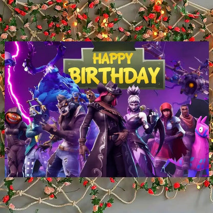 Anime Backdrop For Photo Studio Boys Baby Shower Happy Birthday Party Photography Hot Game F-Fortnite-ES Cool Background
