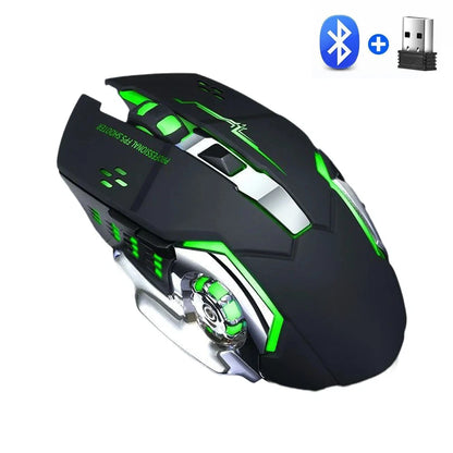 EMTRA Bluetooth Wireless Mouse 2.4G USB Mechanische Maus mit Hintergrundbeleuchtung, leise, wiederaufladbare Gaming-Maus, Laptop- und Computerzubehör