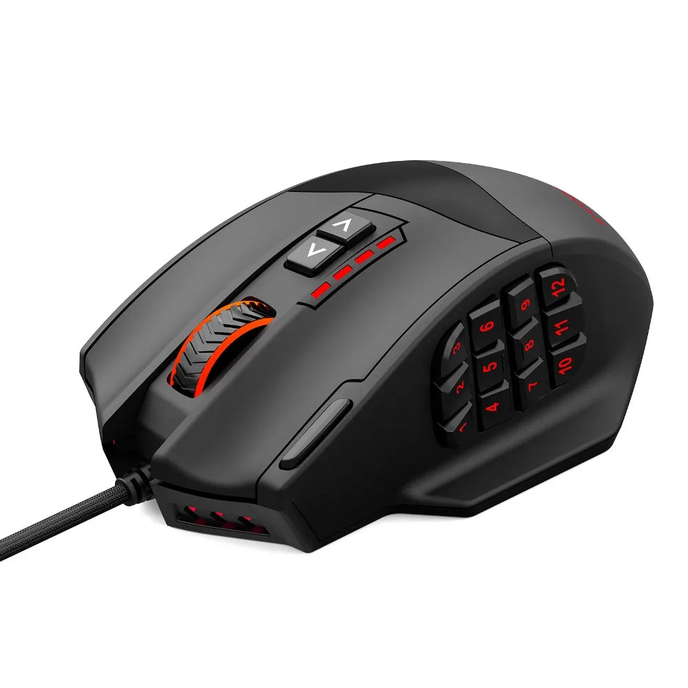 E-YOOSO X-39 програмируема геймърска мишка, кабелна RGB мишка с 18 бутона, 8 сменяеми тежести, 5 DPI нива, ергономичен захват за компютър