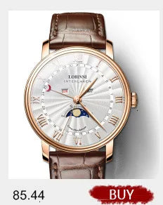 Luxury Brand Switzerland LOBINNI Perpetual Calendar Seagull Automatic Mechanical Men's Watches Sapphire Multi-function L13019-11