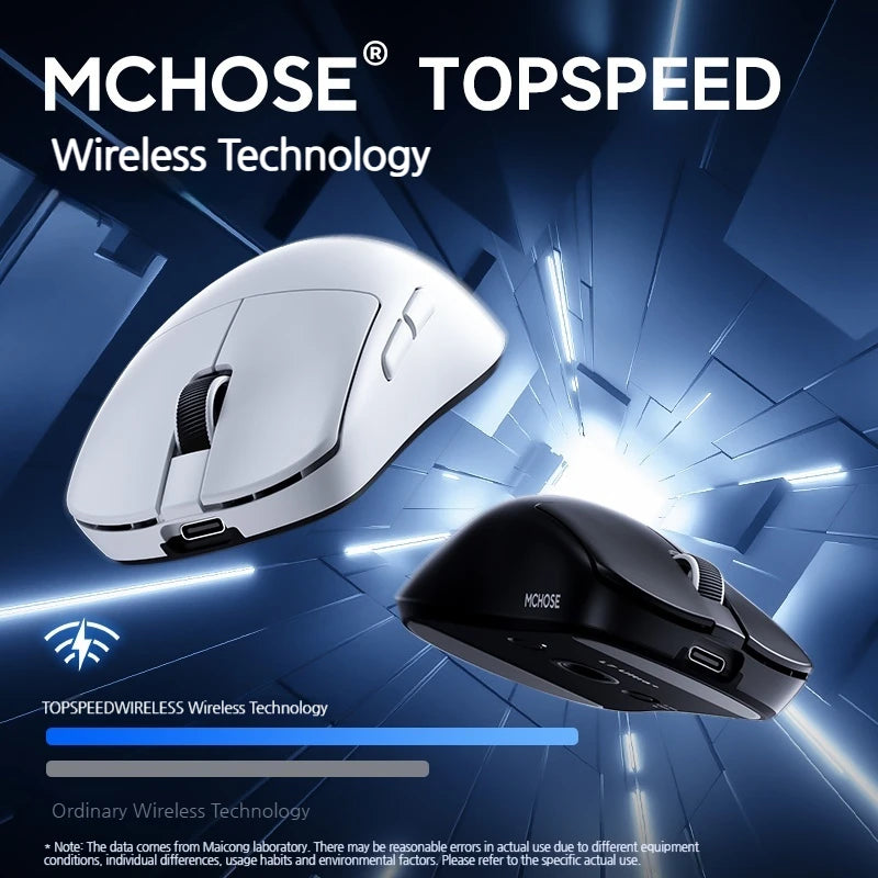 MCHOSE L7 Ultra+ közepes-nagy méretű kézre tervezett gamer e-sport egér, PAW3950, vezeték nélküli, három üzemmódú, könnyű irodai kétmeghajtós számítógépes egér