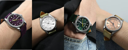 San Martin 39.5mm Retro Chinese Characters Indices Dial Men Pilot Watch YN55 100M Waterproof BGW-X1 Luminous SN0033C