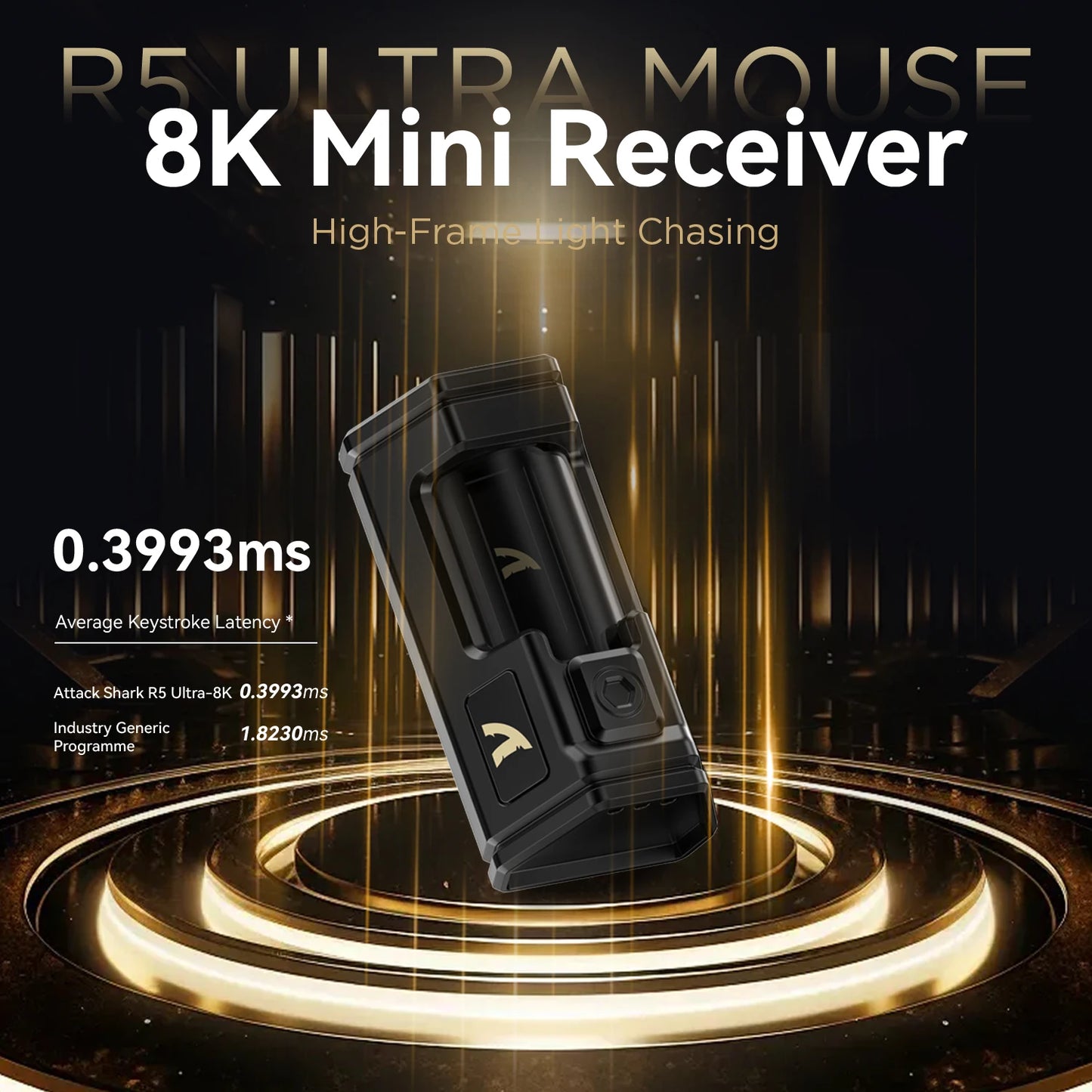 ATTACK SHARK R5 Ultra Carbon Fiber Kabellose 8K-Gaming-Maus 39g SUPERLIGHT, PixArt PAW3950MAX Gaming-Sensor, 8000Hz kabelloses Polling