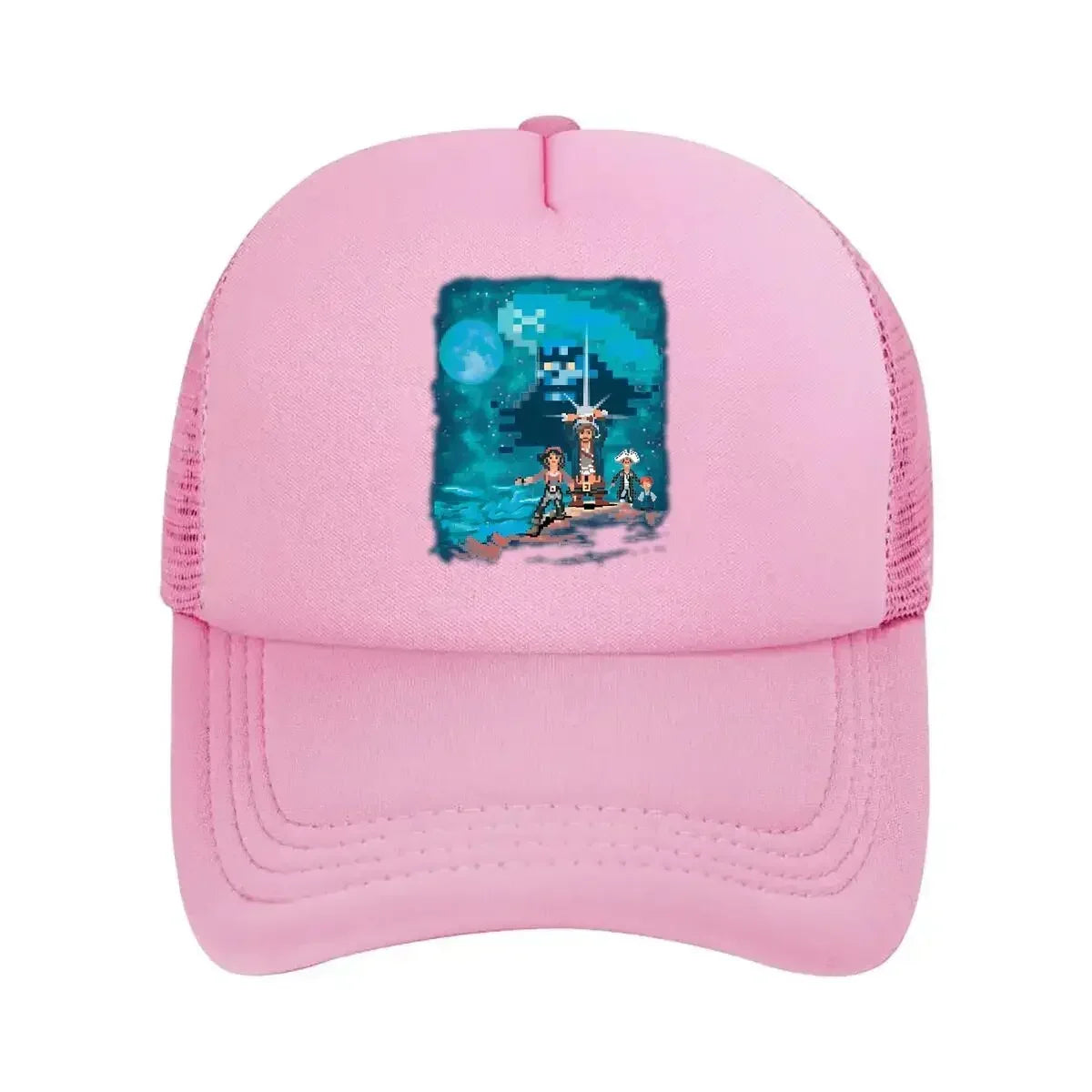 Pixel Adventure Retro, 8 - Bit - Style Character Graphic Art Design Mesh Baseball Cap