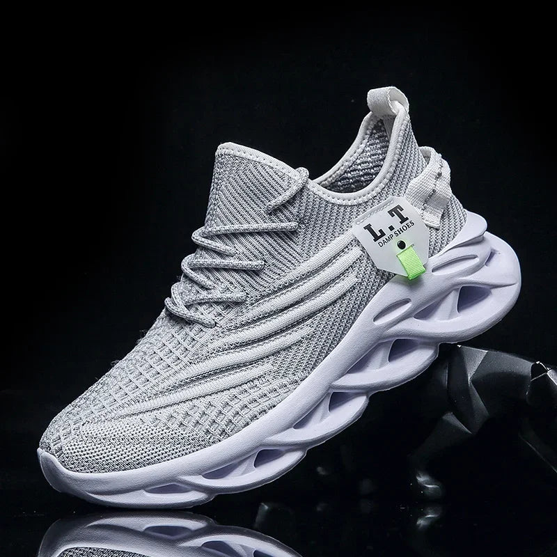 YRZL løbesko til mænd, sorte joggingsko, casual sneakers til udendørs brug, åndbart mesh, let stødabsorbering, sorte tennissko til kvinder