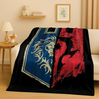 3D WOW World of Warcraft žaidimo „Demon Hunter Arthas“ animacinio stiliaus flanelinis pledas, itin minkštas pliušinis užklotas namams, miegamajam, lovai ir sofai