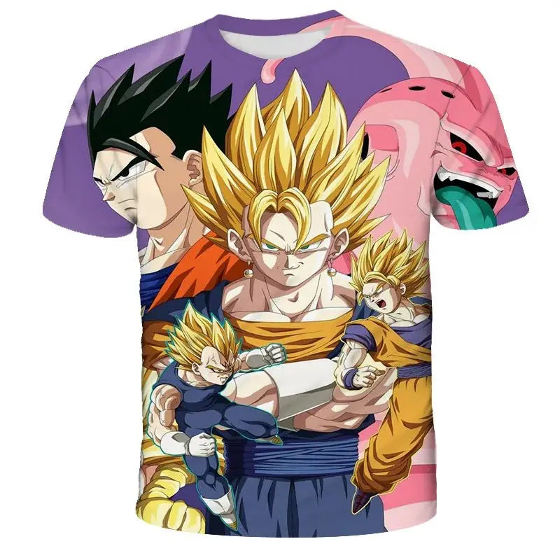 2026 Men's Dragon Ball T-shirt for Adult Summer Short Sleeved Children's Cartoon T-shirt for Boys