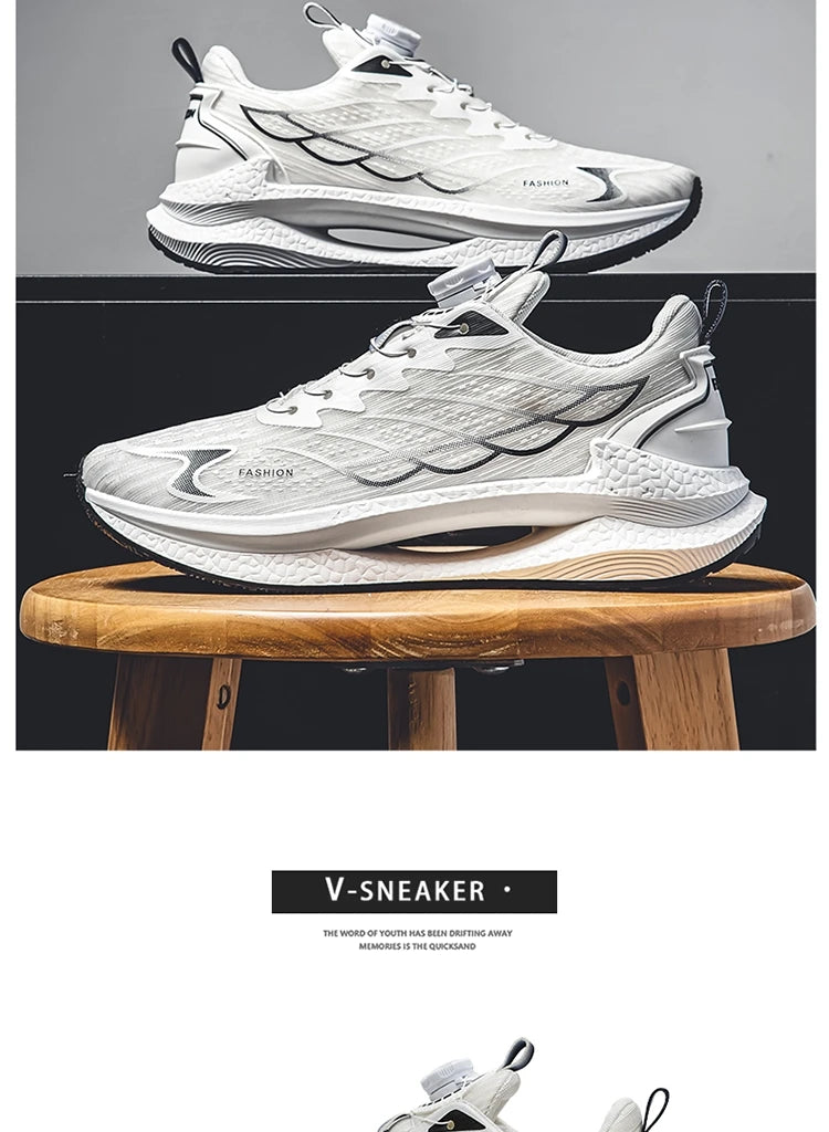 Summer Breathable Casual Sports Shoes for Men, New Fashionable and Versatile Breathable Mesh Rotating Buckle Running Shoes Suitable for Outdoor Sports and Daily Wear
