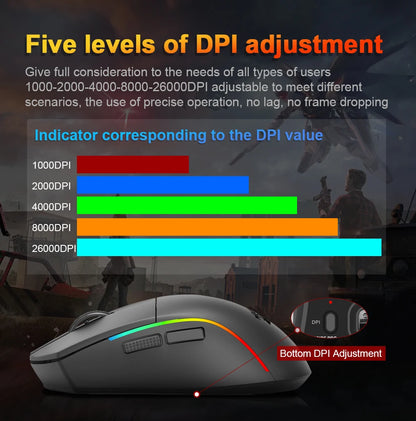 REDRAGON DEICIDE M816 PRO RGB USB Support Bluetooth 2.4G Wireless Gaming Mouse 26000 DPI 6 Buttons for Gamer Wired Mice Computer
