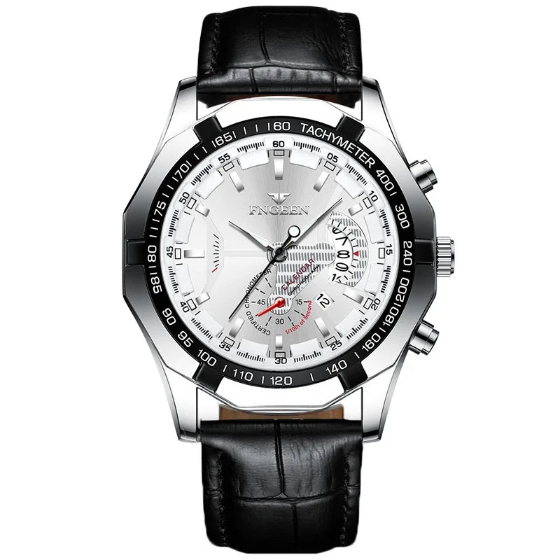 Montre-bracelet à quartz de luxe BINBOND pour homme, lumineuse, étanche, date automatique, en acier inoxydable
