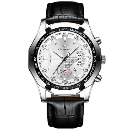 Montre-bracelet à quartz de luxe BINBOND pour homme, lumineuse, étanche, date automatique, en acier inoxydable