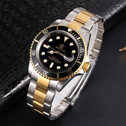 Reginald Watches Rotatable Bezel GMT Sapphire Glass Date Stainless Steel Watch Men Sports Watches relogio masculino reloj hombre