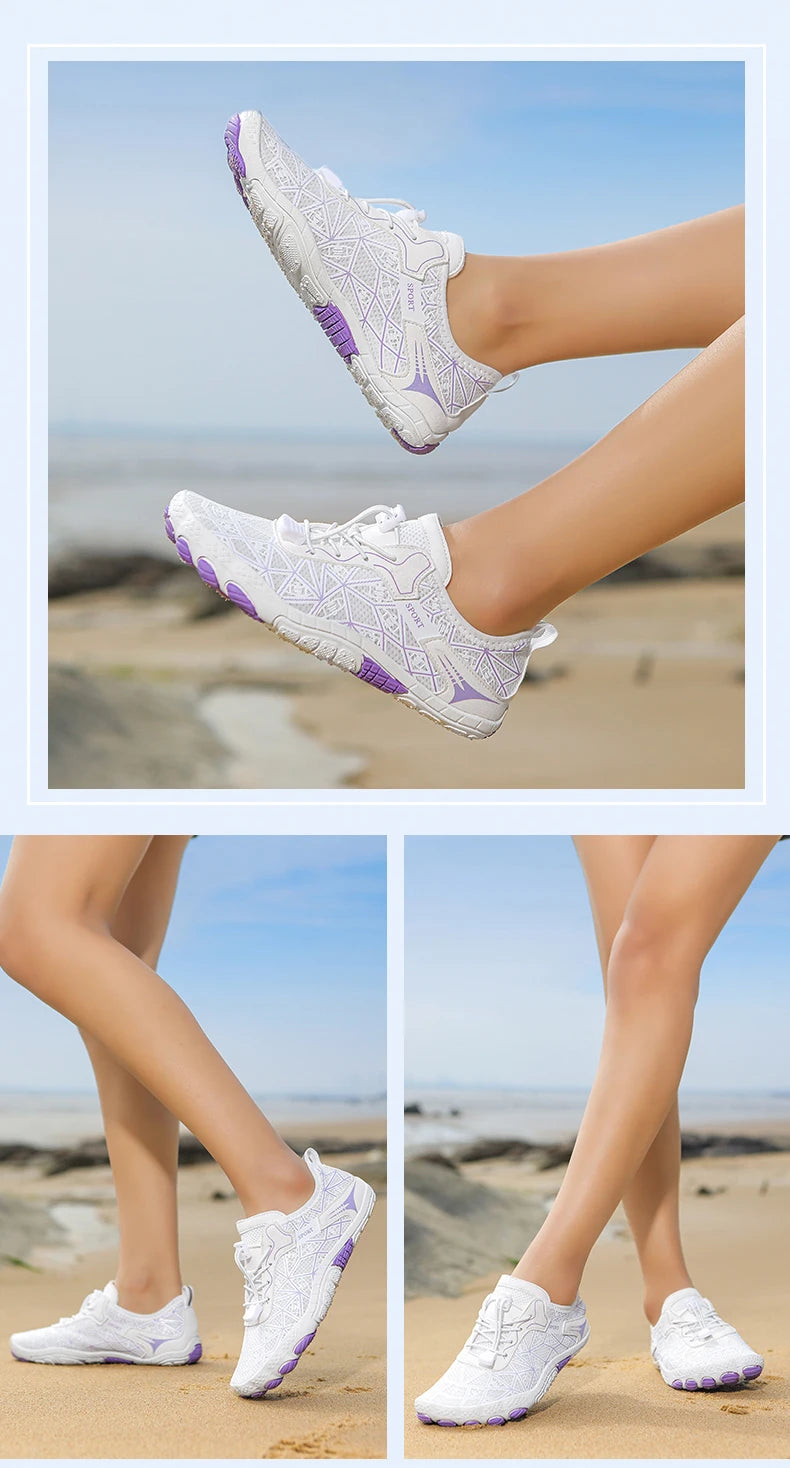 New Barefoot Wading Shoes Men Women Mesh Quick-Drying Beach Shoes Outdoor Non-Slip Swimming Shoes Unisex Water Sports Shoes