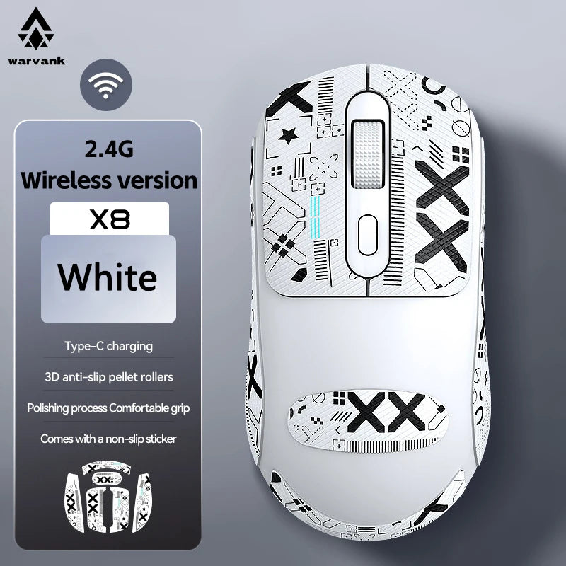 Mouse de gaming wireless Warvank X8, 500 mAh, reîncărcabil TYPE-C, mouse de birou potrivit pentru laptopuri și computere desktop